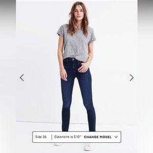 NWT Madewell 10” High-Rise Skinny Jeans in Hayes Wash - Size 29